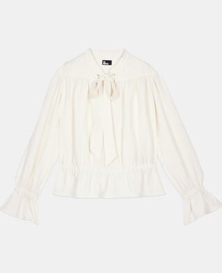 The Kooples WOMEN ECRU ecru top with shirring