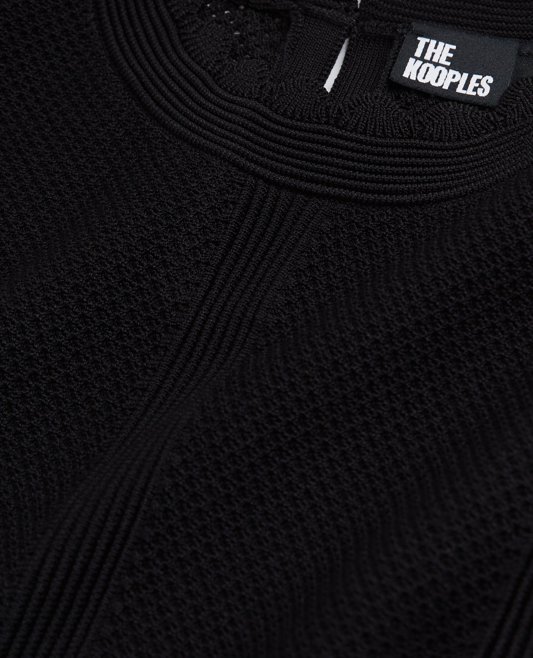 Black short knit top, BLACK, hi-res image number null
