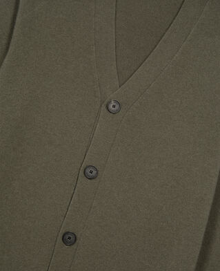 The Kooples HOMME OLIVE KAKI cardigan en cachemire kaki