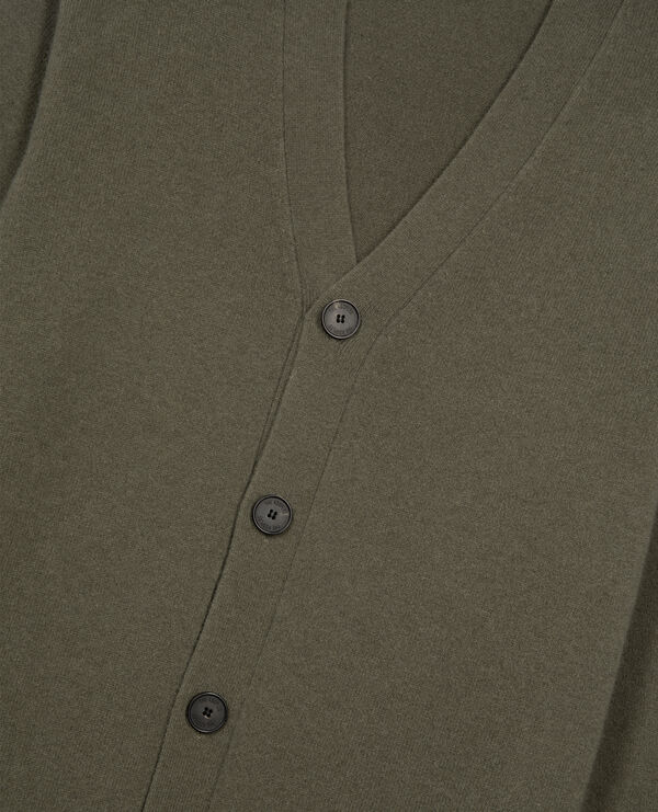 The Kooples HERREN OLIVE KAKI strickjacke aus kaschmir in khaki