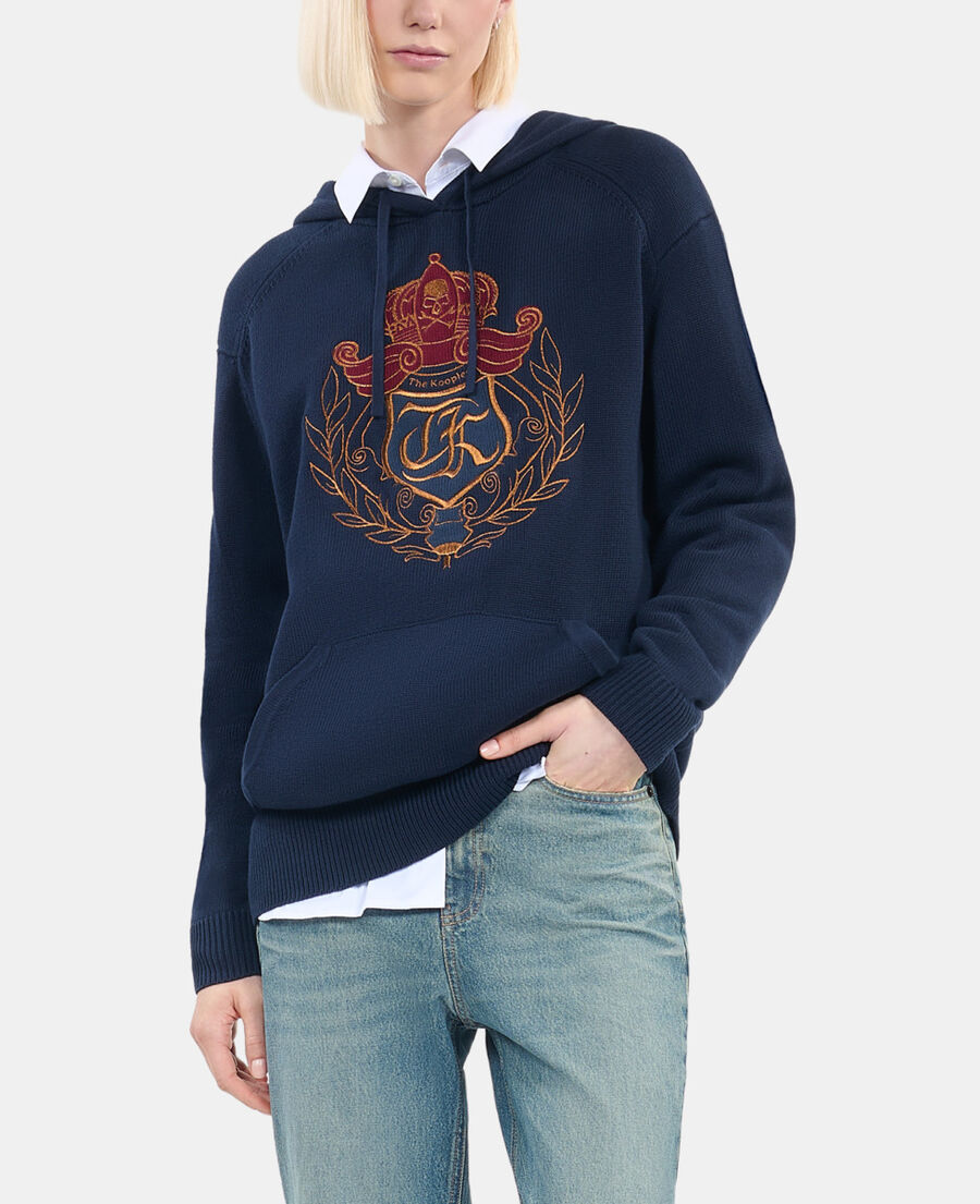 The Kooples F NAVY navy blue hooded sweater 