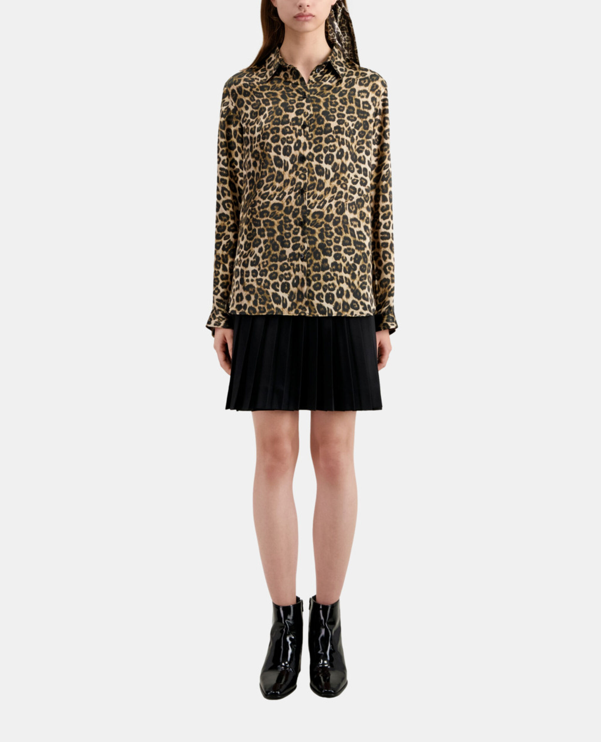 Leopard print silk shirt, LEOPARD, hi-res image number null