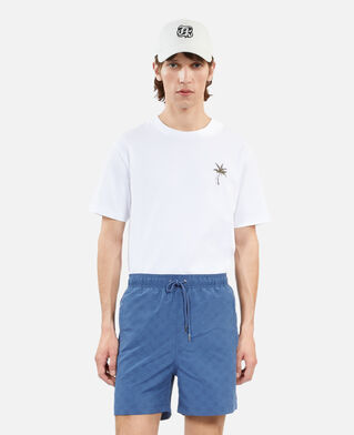 The Kooples H MIDDLE NAVY navy blue monogram swim shorts