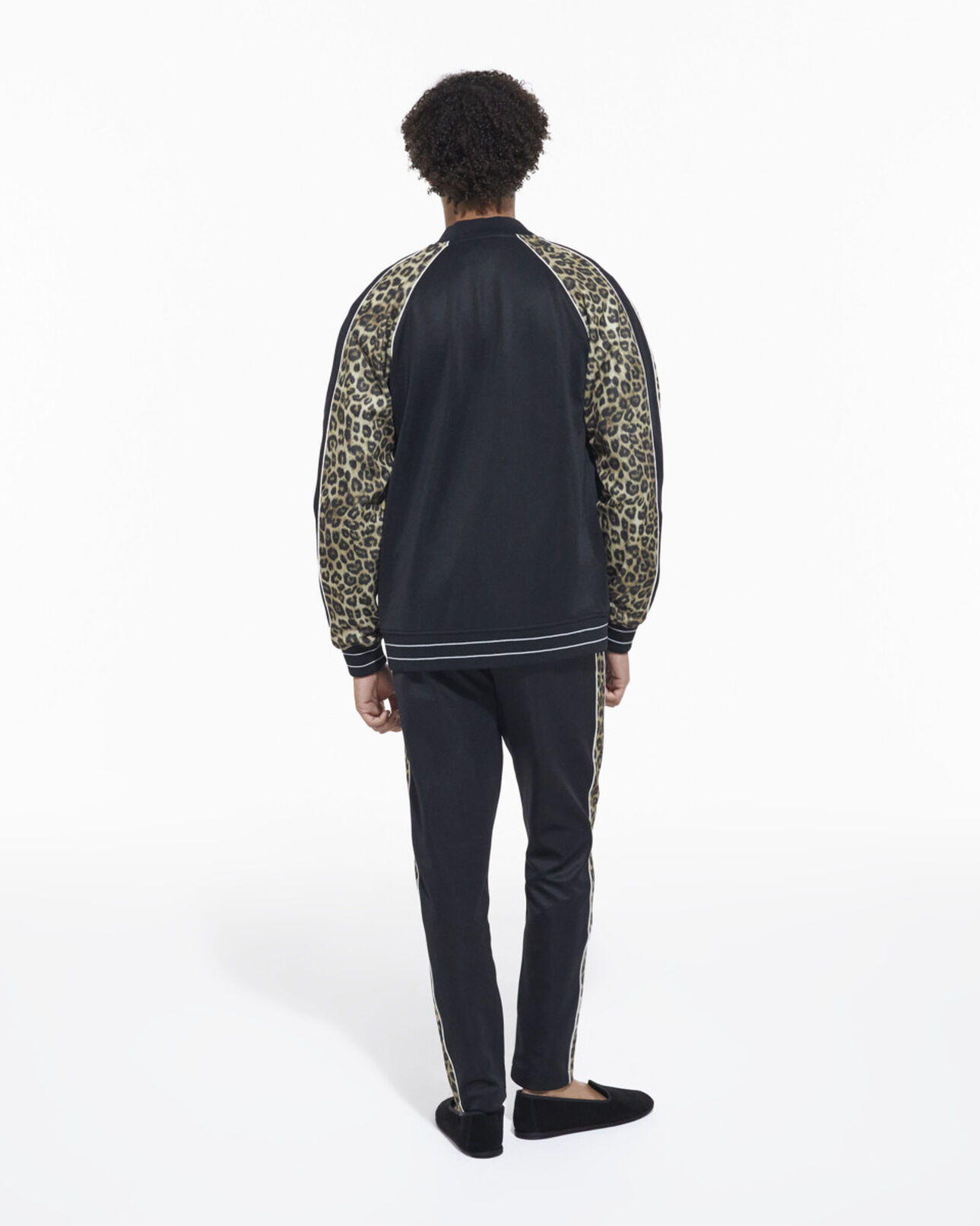 The Kooples HOMME BLACK / LEOPARD sweatshirt zippé léopard