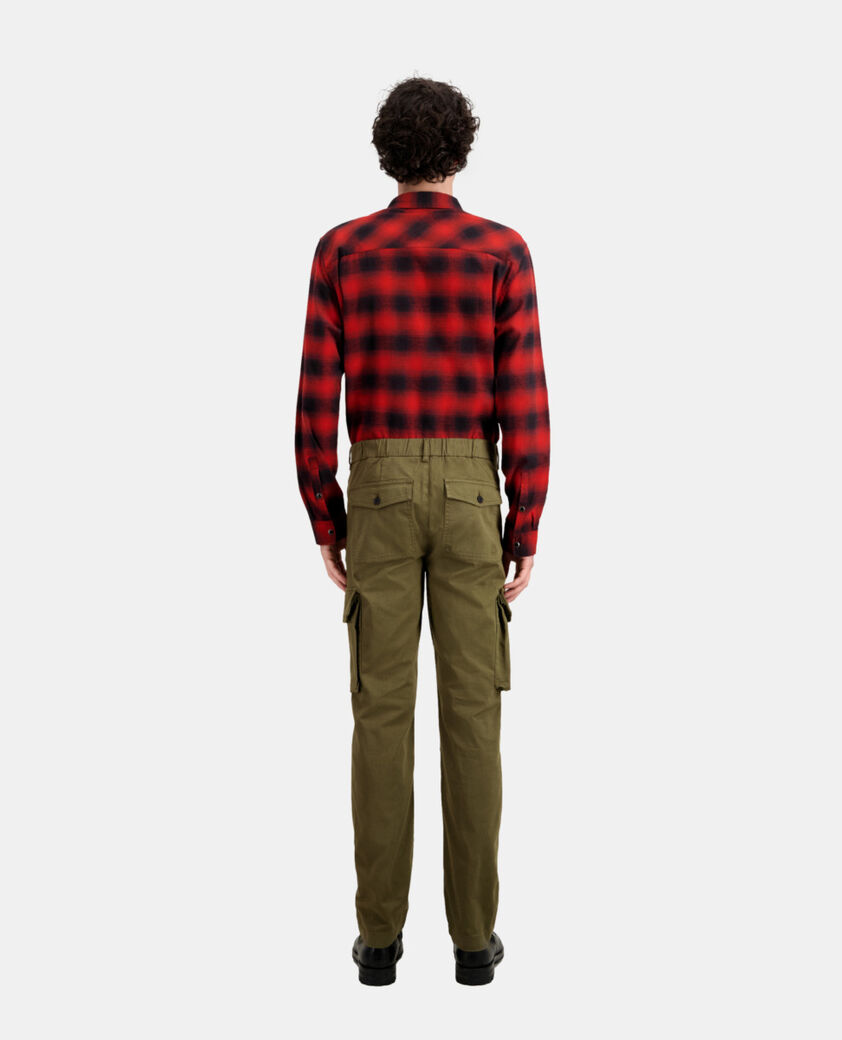 The Kooples HOMME KAKI pantalon cargo kaki