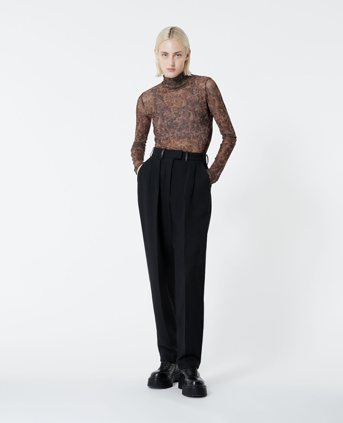 Pantalon a pince femme noir sales