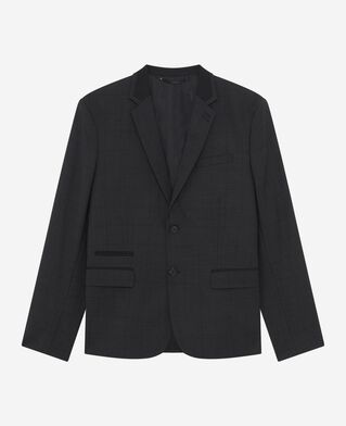 The Kooples MEN BLACK black wool plaid suit jacket