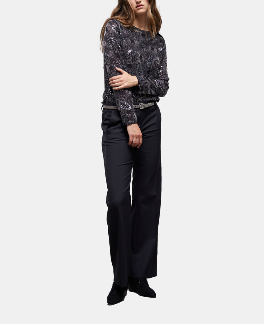 black top with rhinestones