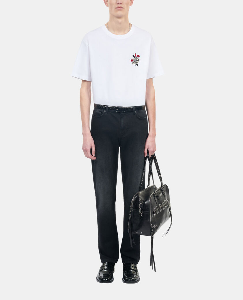 The Kooples H null white t-shirt with eternal life embroidery
