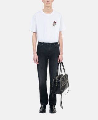 The Kooples HERREN WHITE weißes t-shirt mit eternal life-stickerei