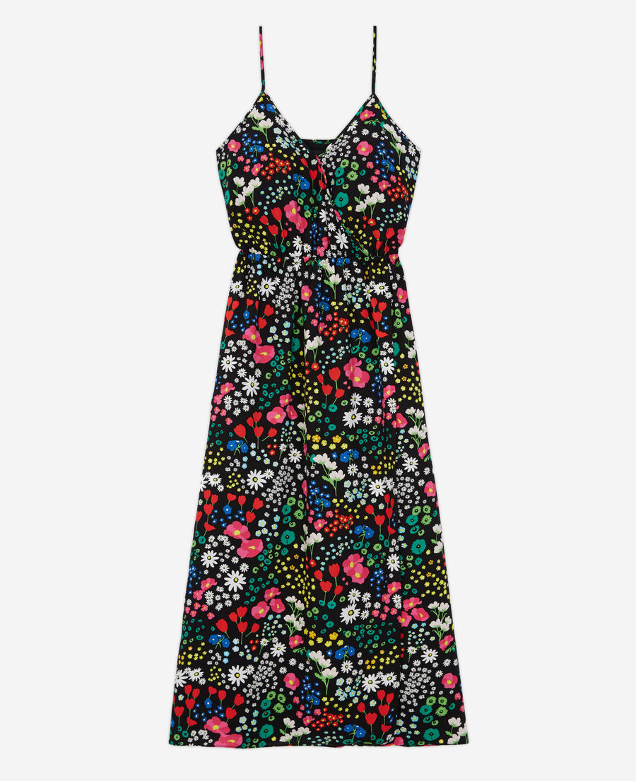 long printed wrap dress