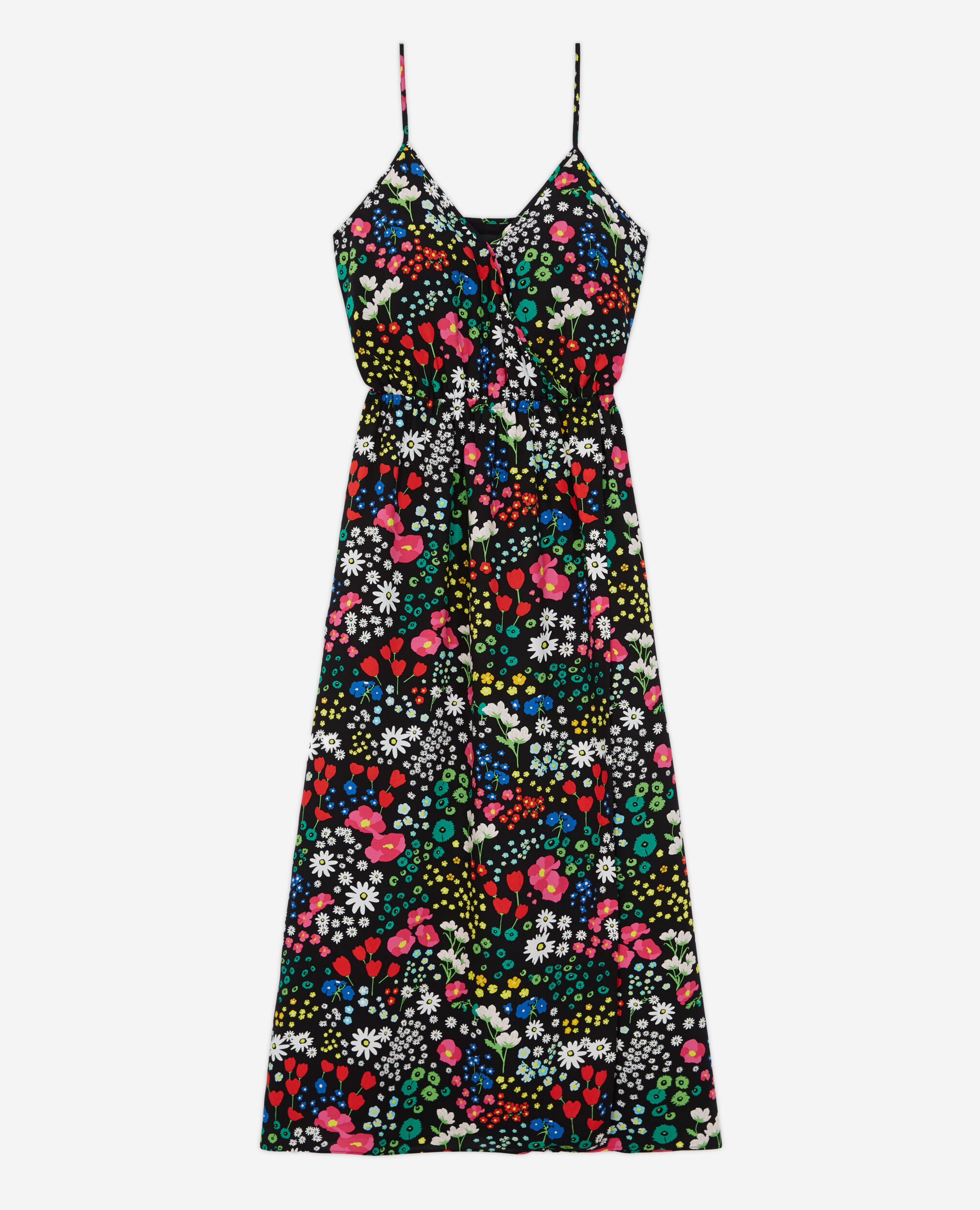 Long printed wrap dress, MULTICOLOR, hi-res image number null