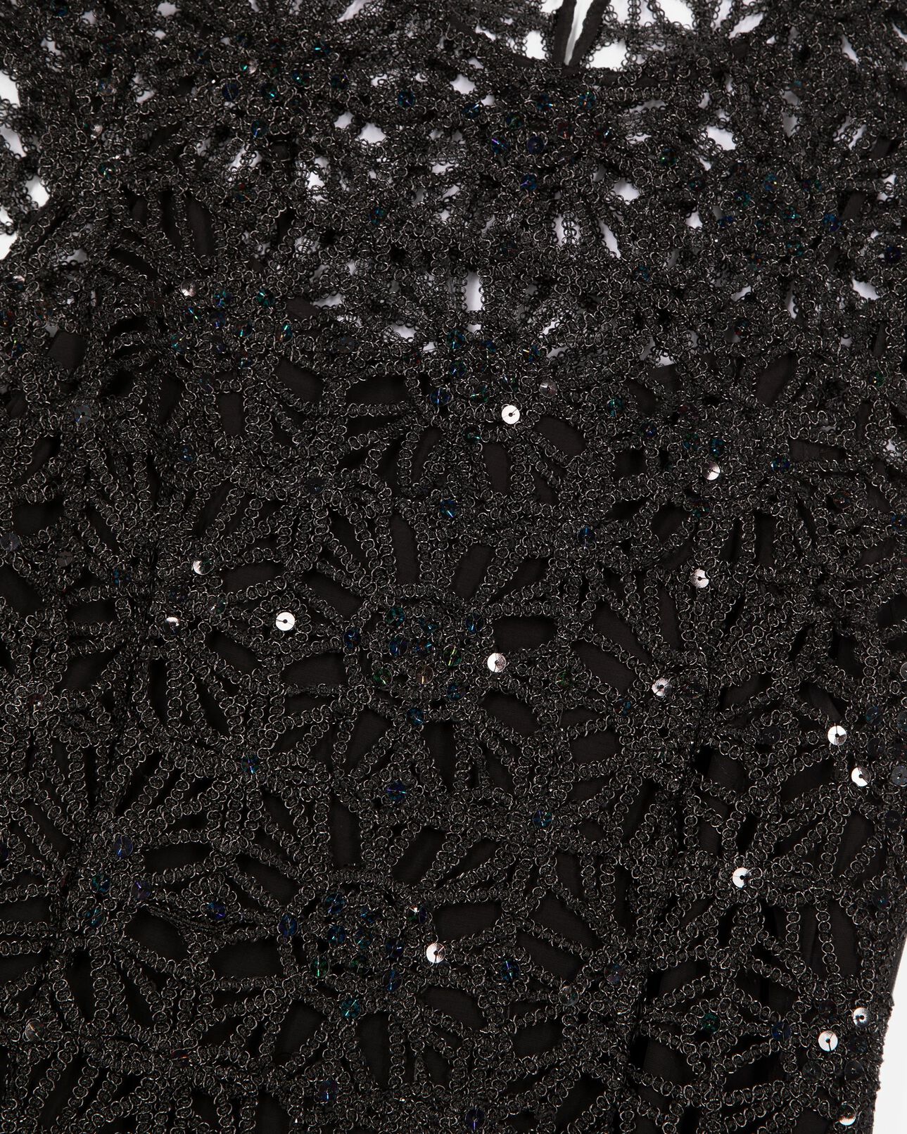 The Kooples DAMEN BLACK kurzes kleid aus guipure in silber