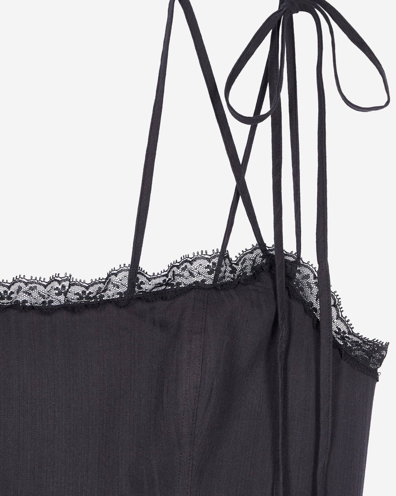 The Kooples WOMEN BLACK long black dress with lace