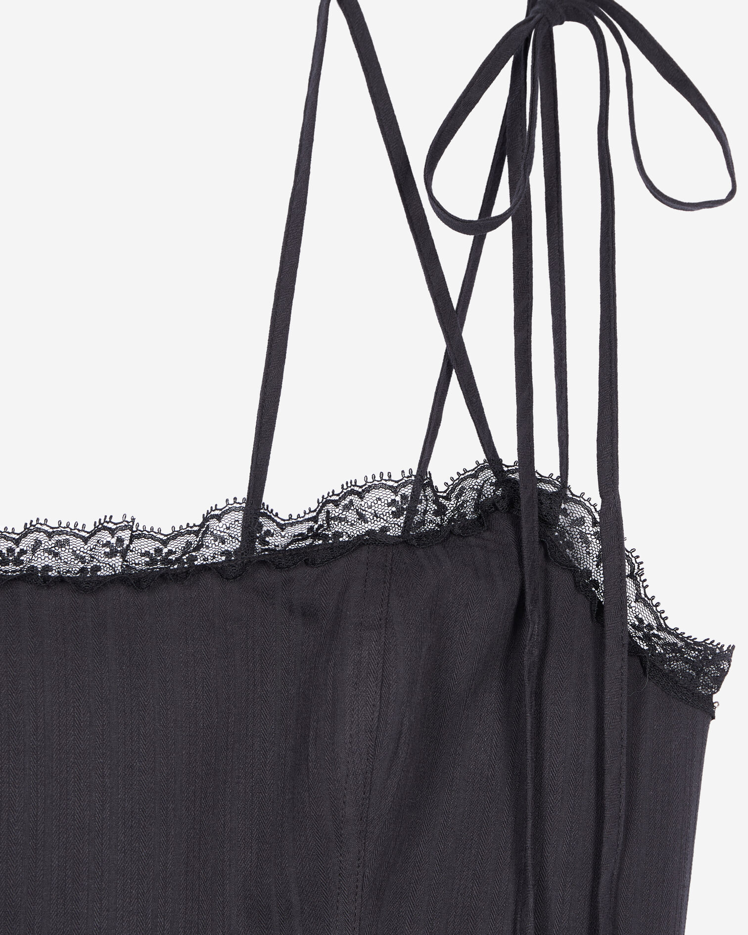 Long black dress with lace, BLACK, hi-res image number null