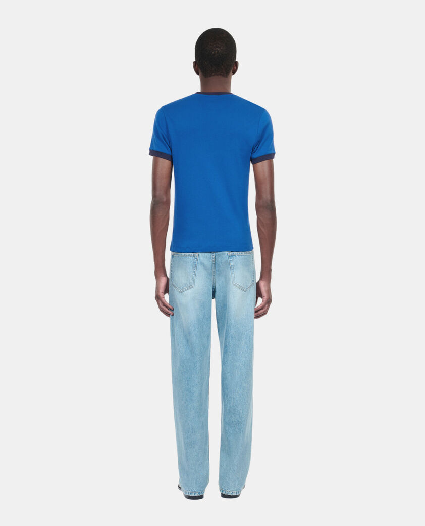 The Kooples HOMME BLUE BRUT t-shirt avec sérigraphie bleu