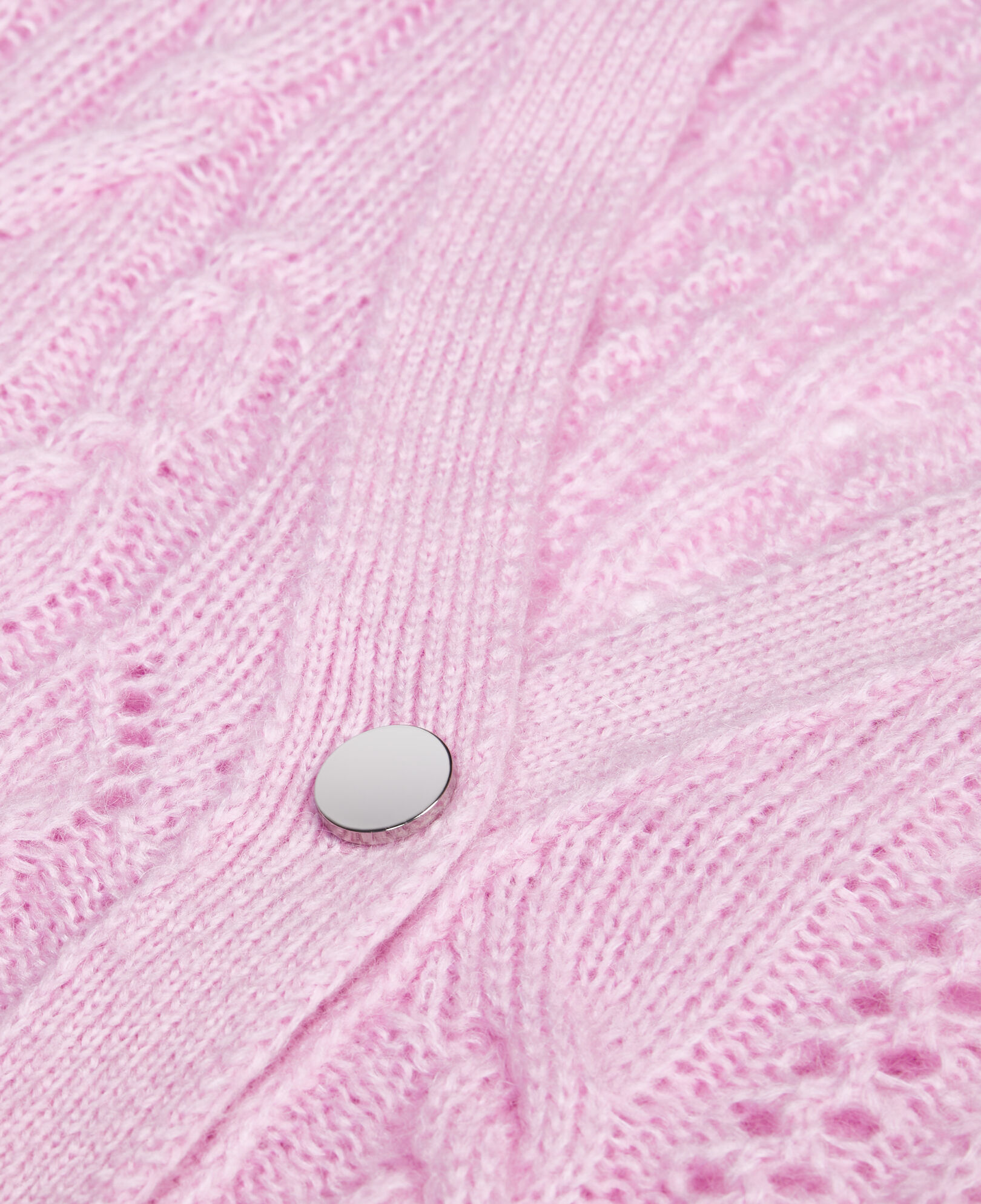 The Kooples WOMEN PINK pink cable-knit wool-blend cardigan
