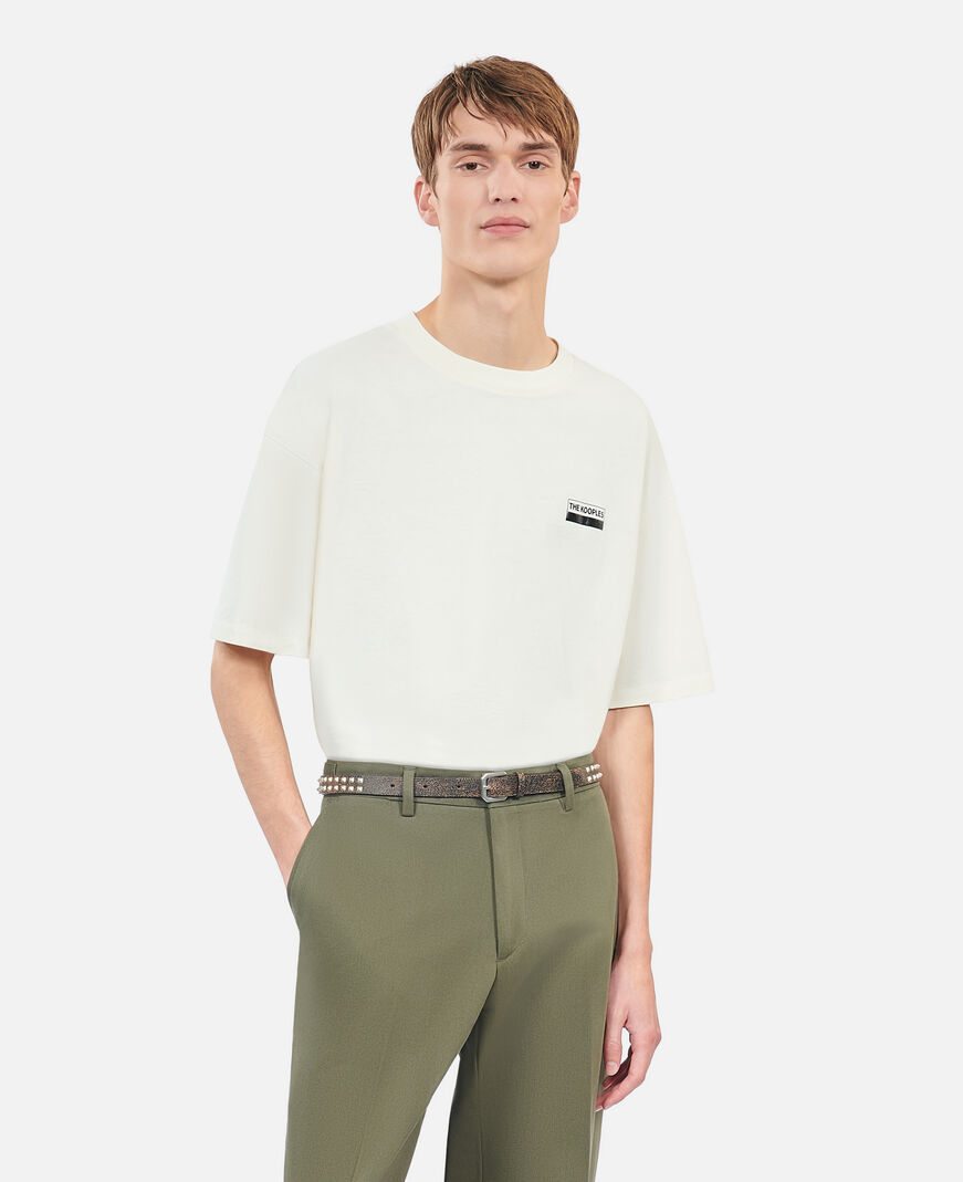 The Kooples MEN BROWN thin brown leather belt with spikes
