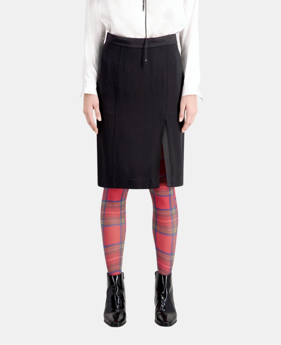 The Kooples WOMEN BLACK black midi pencil skirt