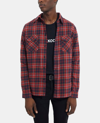 The Kooples HOMME RED / BLACK chemise col classique à carreaux