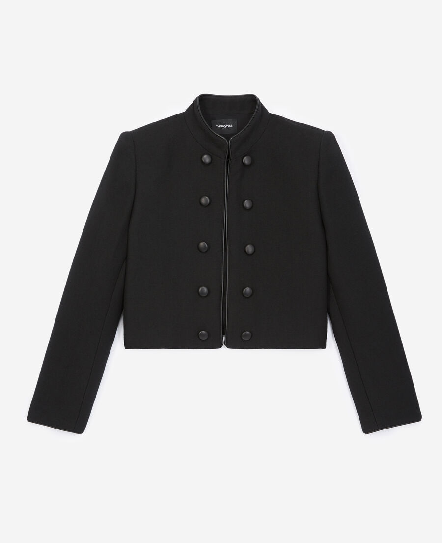 black officer-style cotton jacket