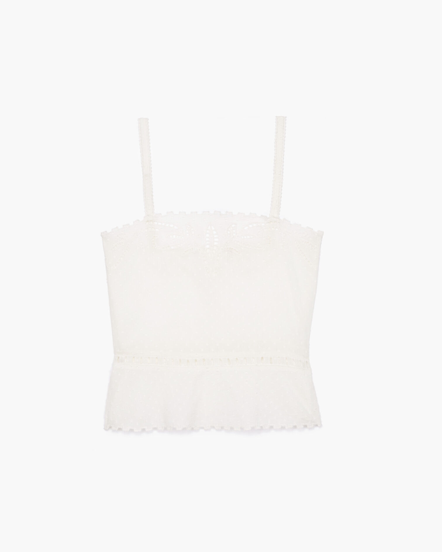 Embroidered top, ECRU, hi-res image number null