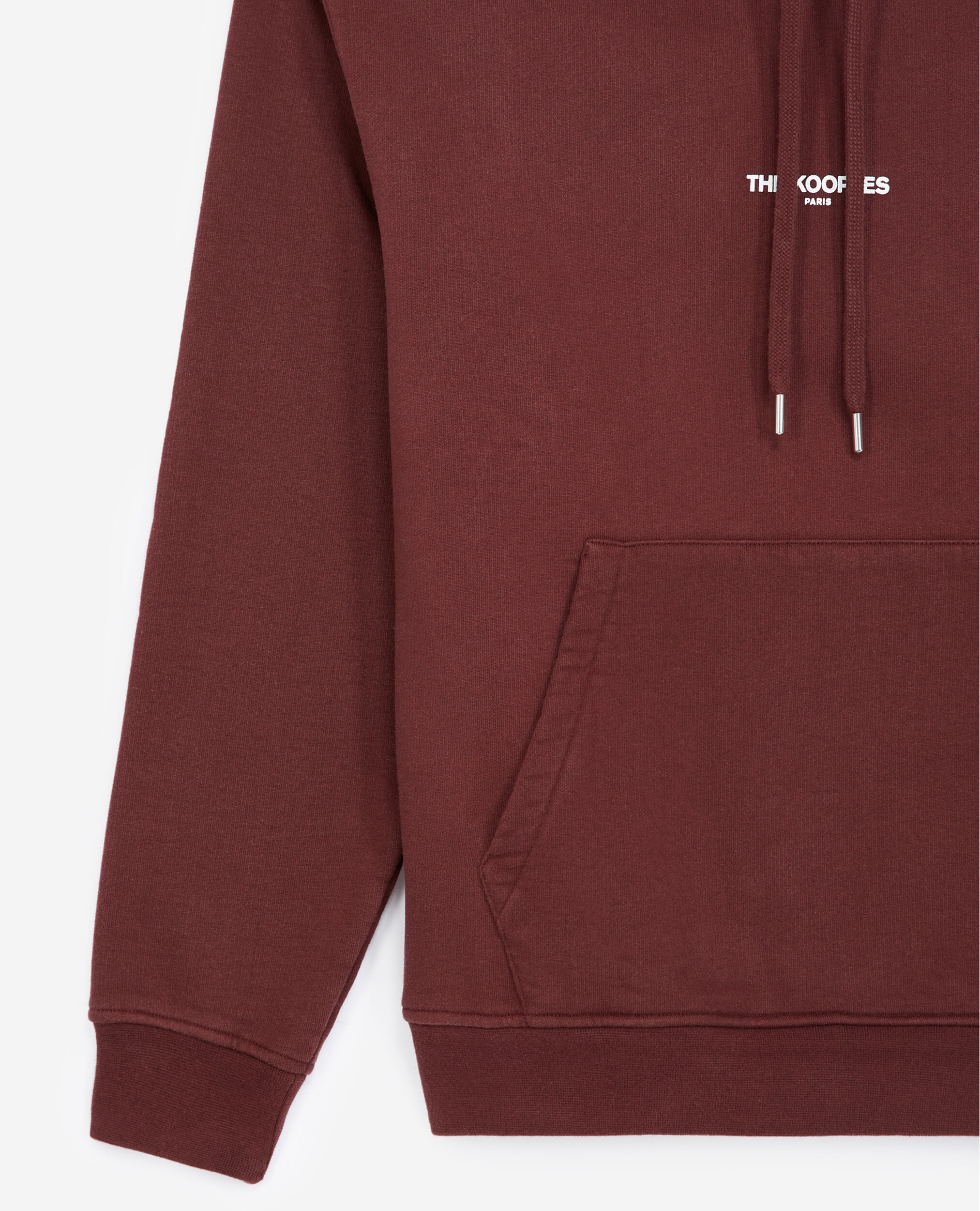 Burgundy sweatshirt with hood and logo, BORDEAUX, hi-res image number null