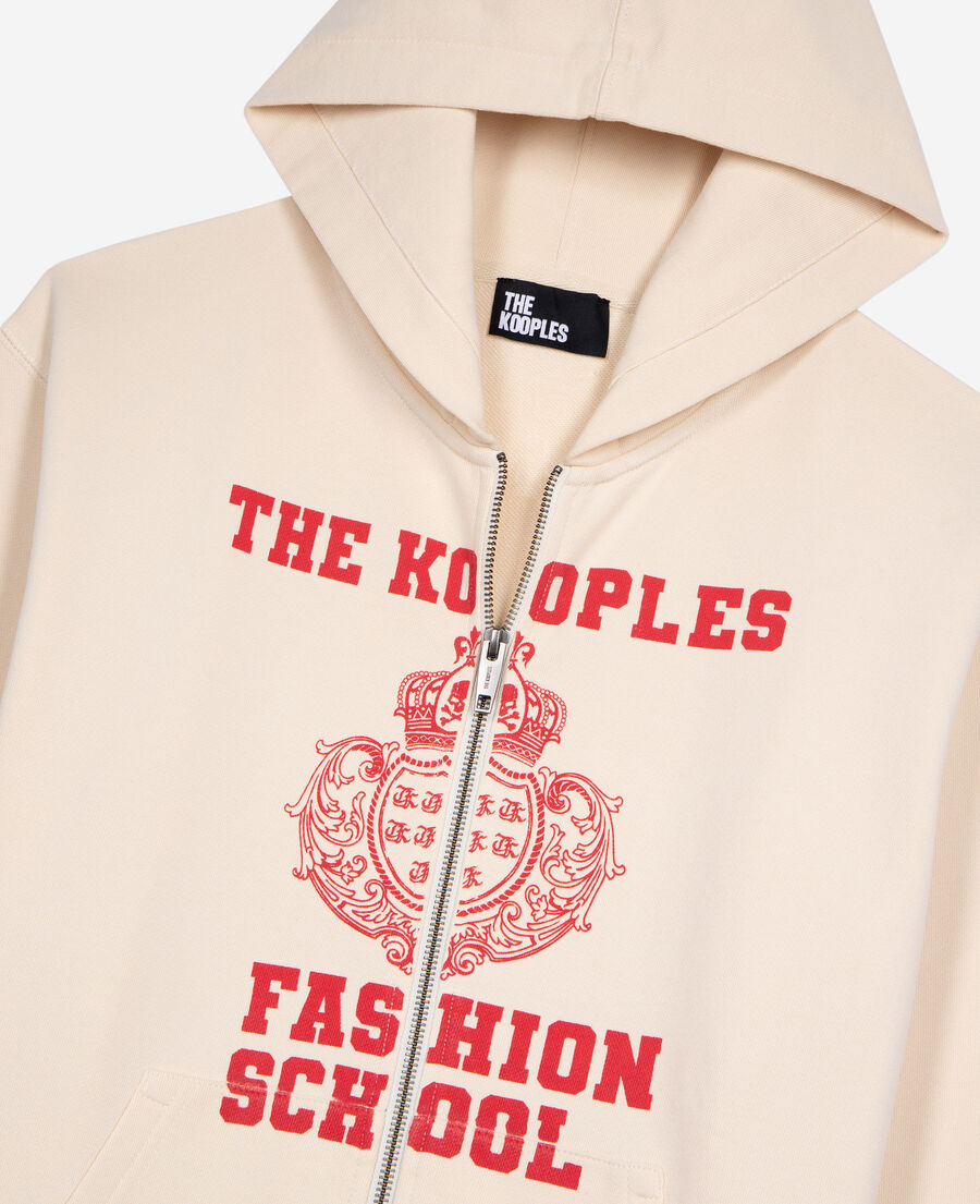 The Kooples FEMME ECRU sweatshirt à capuche et sérigraphie ecru