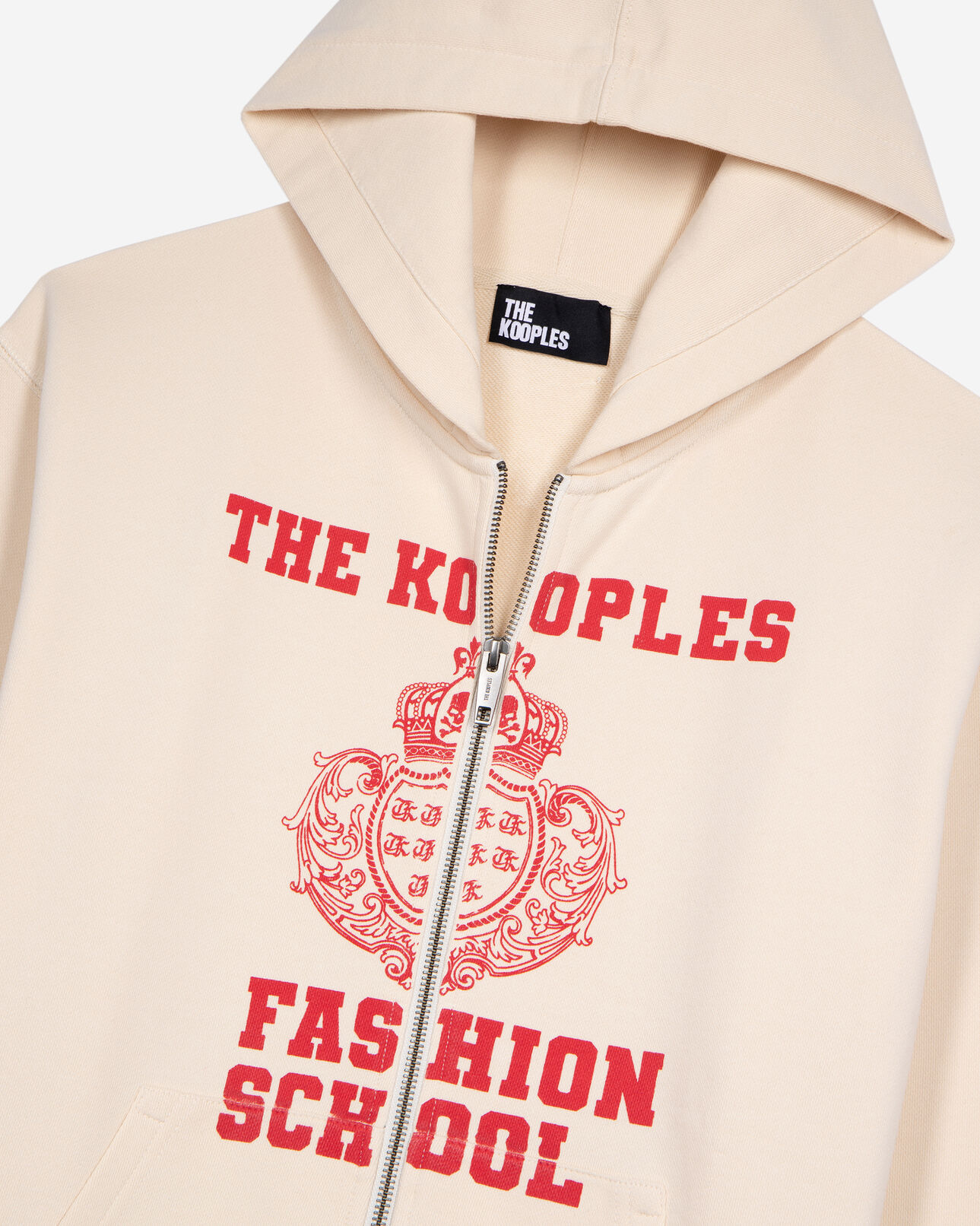 The Kooples WOMEN ECRU ecru hooded sweatshirt with screen print