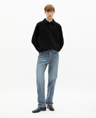 The Kooples HOMME BLACK WASHED sweatshirt col polo noir