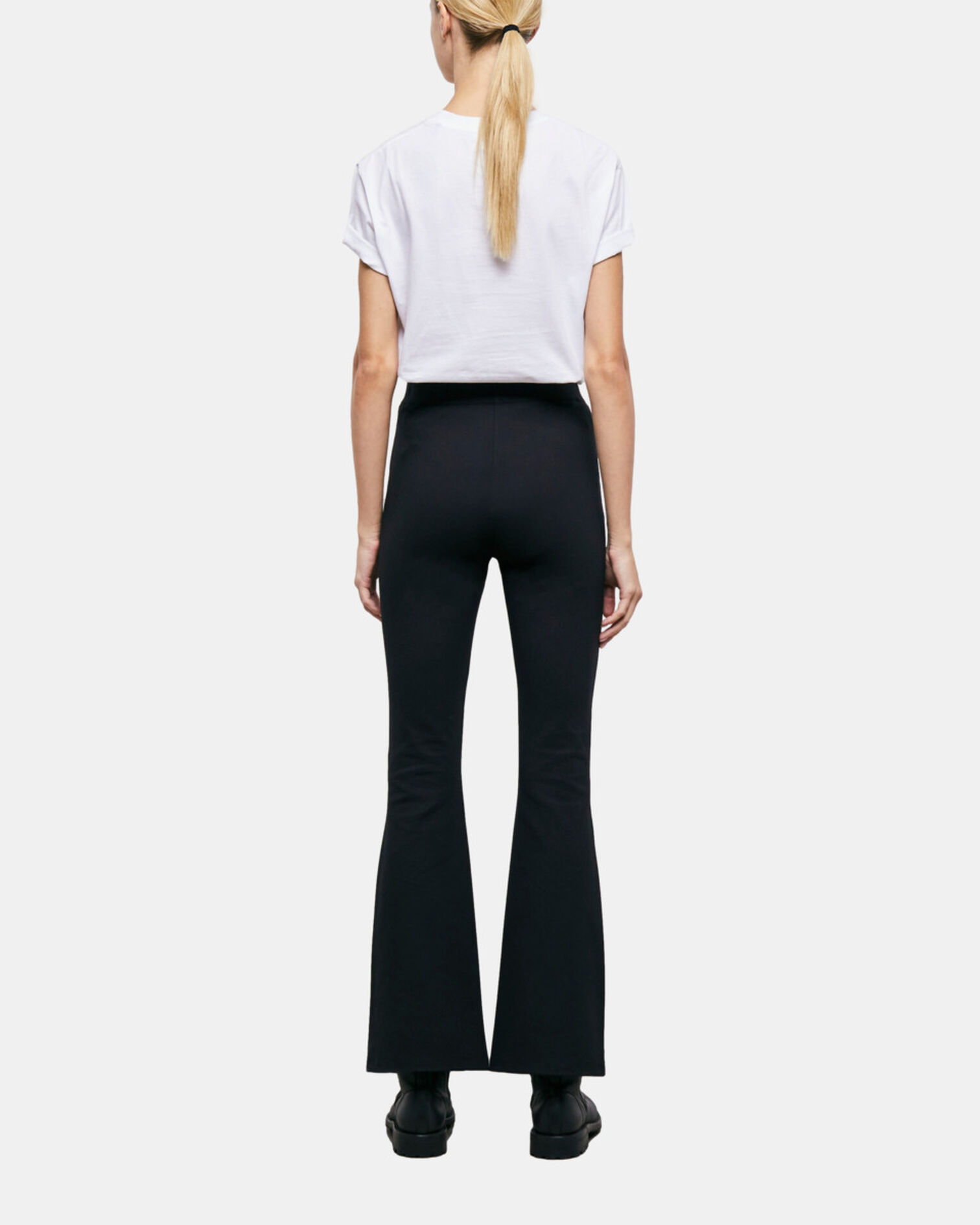 Pantalon flare noir, BLACK, hi-res image number null