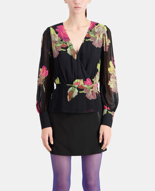 The Kooples MUJER PINK BLACK top cruzado estampado