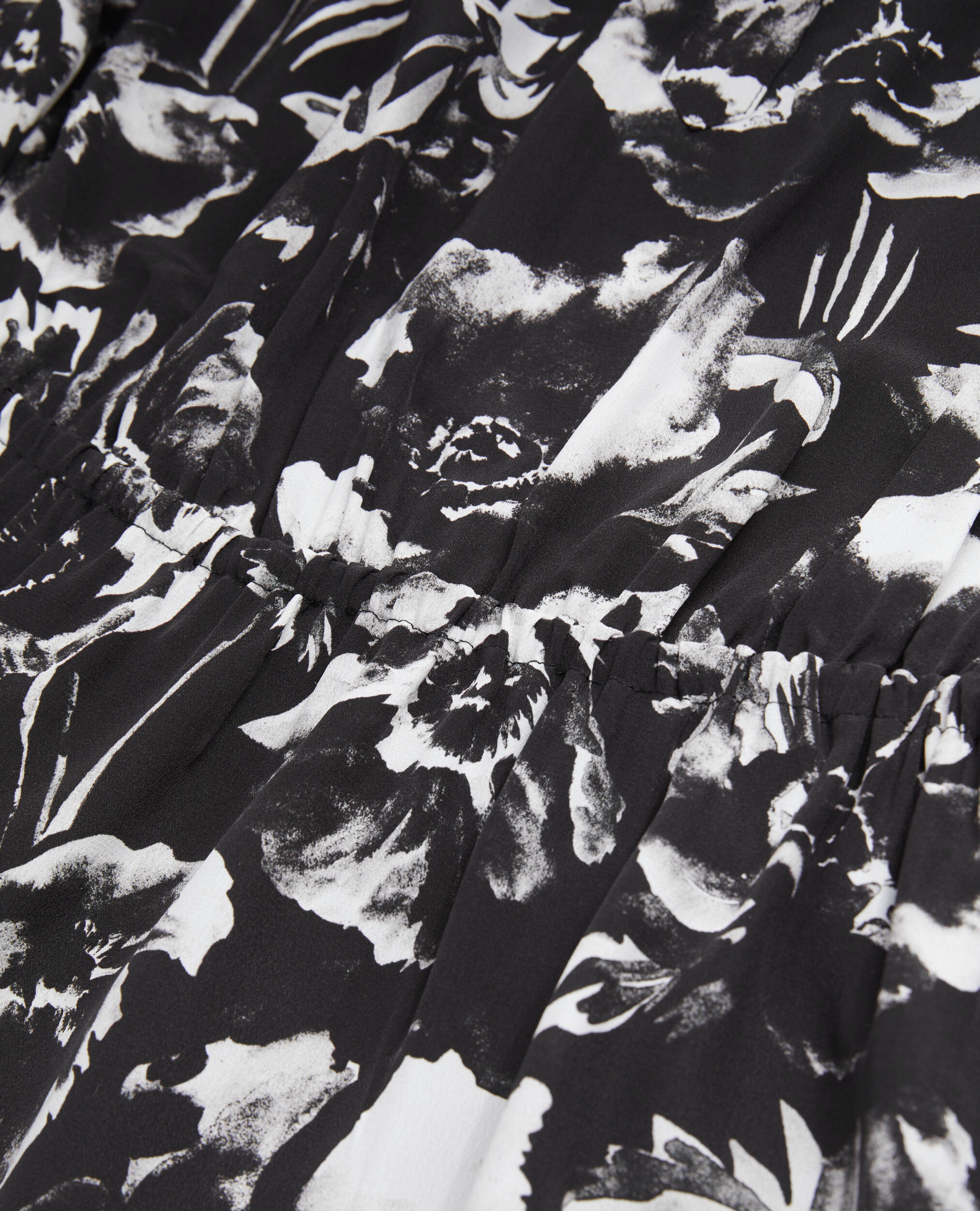 Long printed dress, BLACK WHITE, hi-res image number null