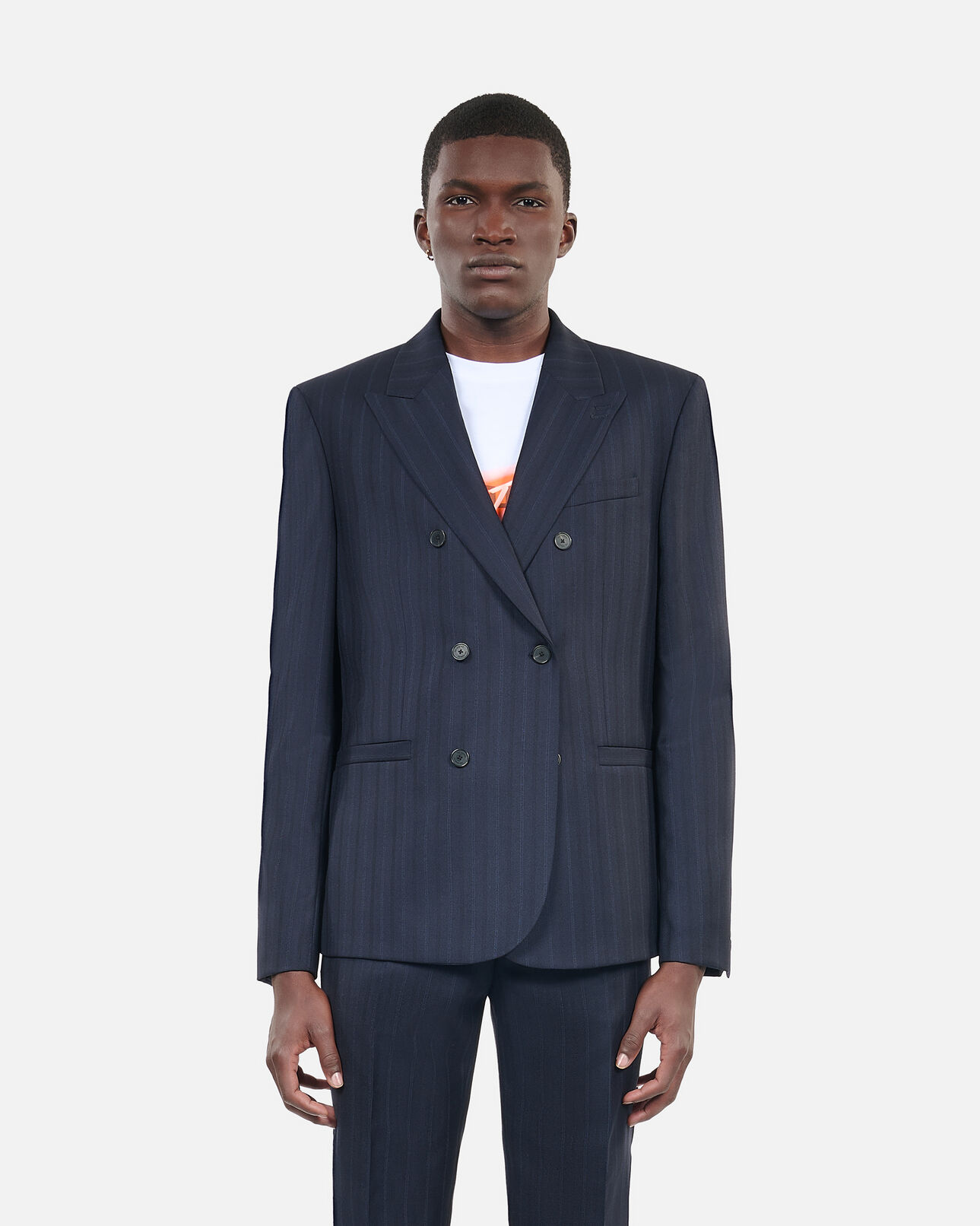 The Kooples MEN NAVY blue striped suit jacket