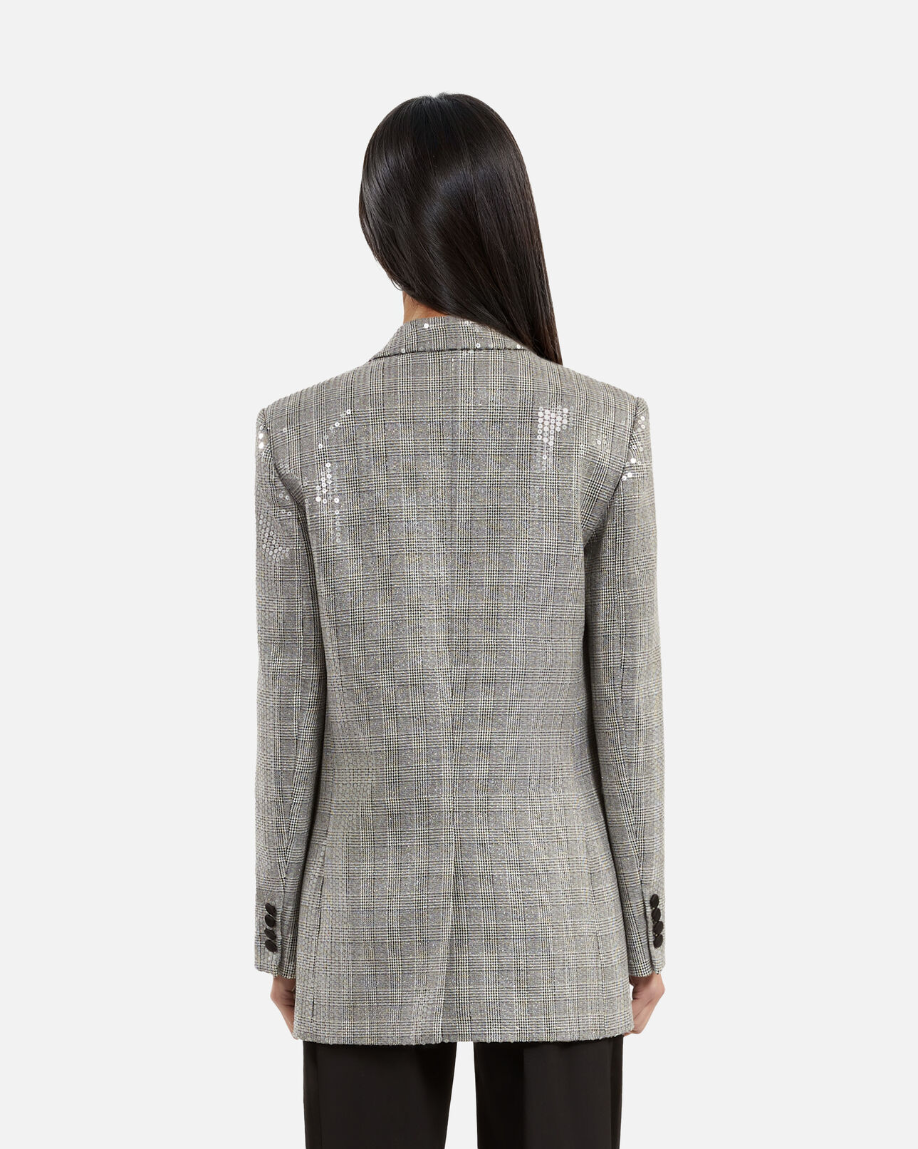 The Kooples WOMEN GREY gray prince of wales sequin jacket
