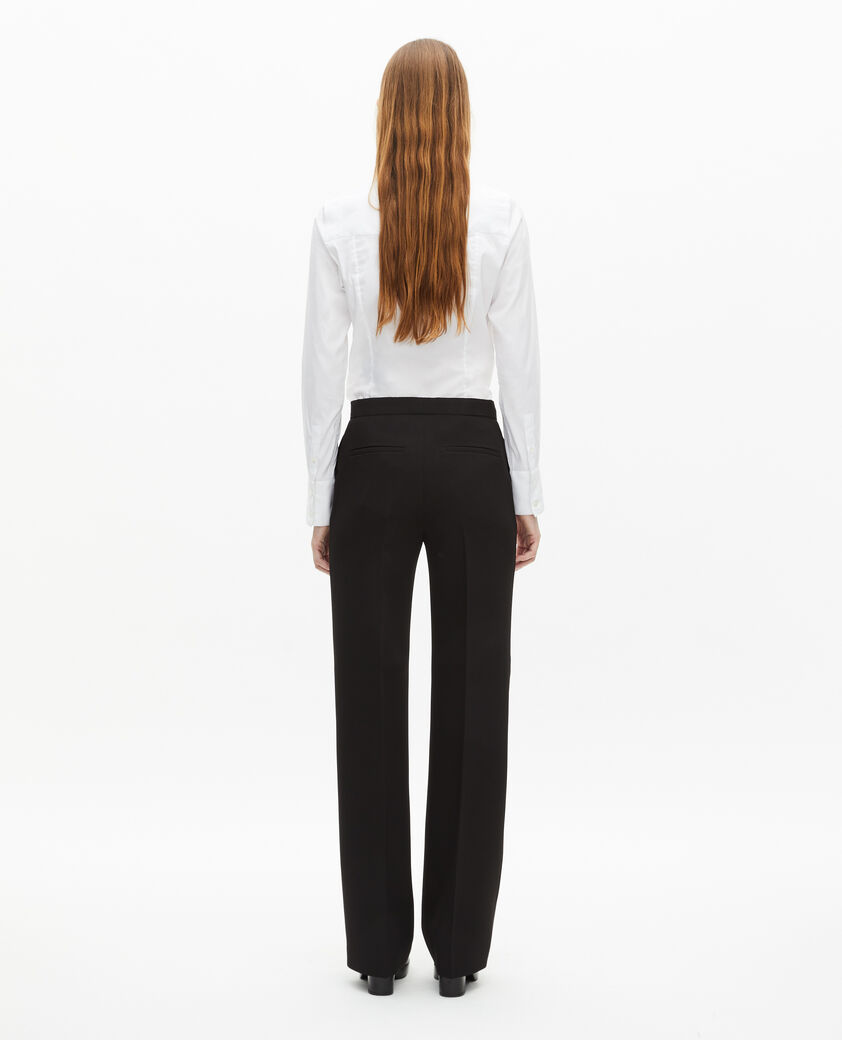 The Kooples FEMME BLACK pantalon tailleur en crêpe coupe droite noir