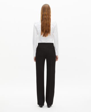 The Kooples MUJER BLACK pantalón sastre de crepé negro de corte recto