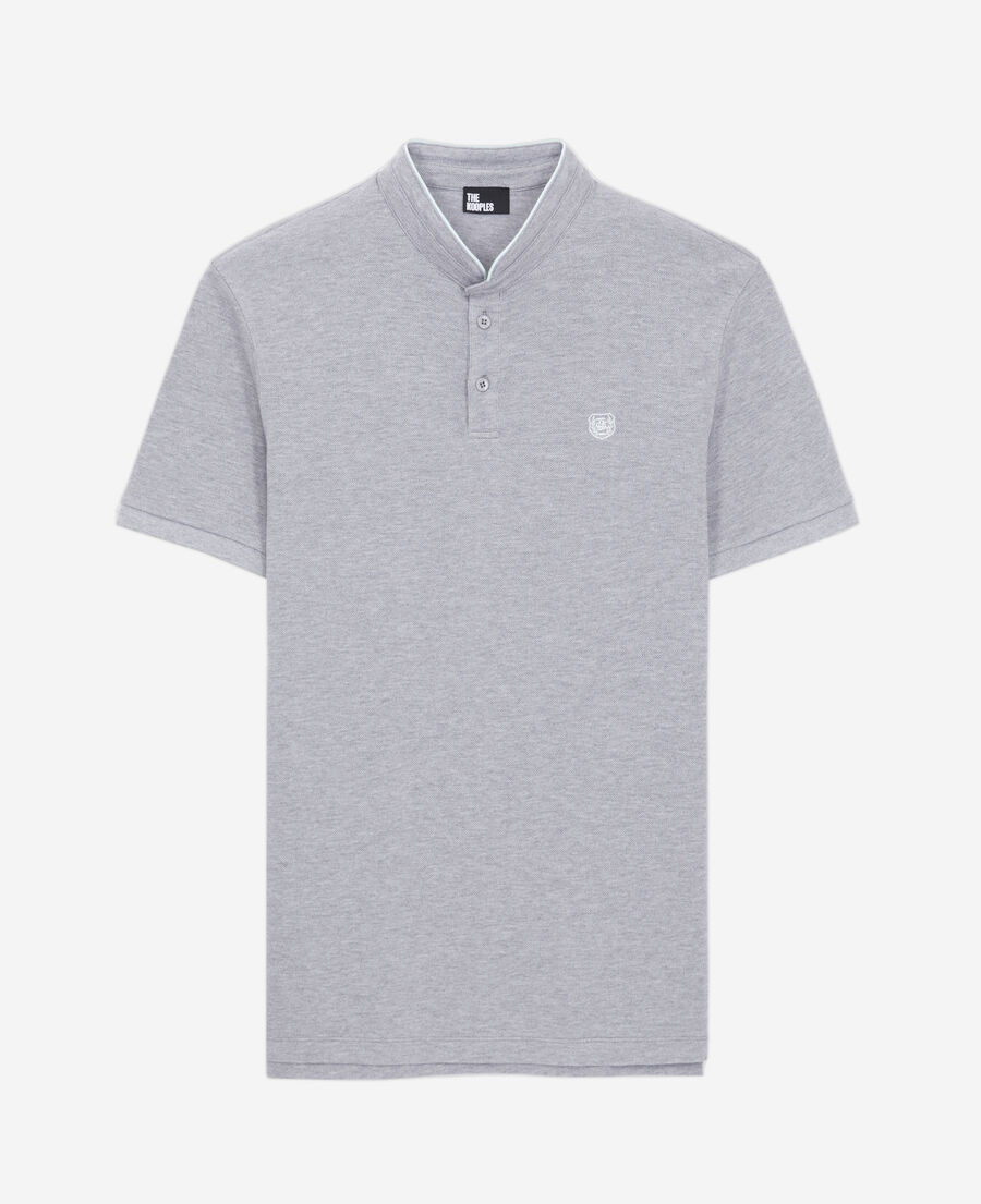 The Kooples H GREY / GREEN grey cotton polo t-shirt