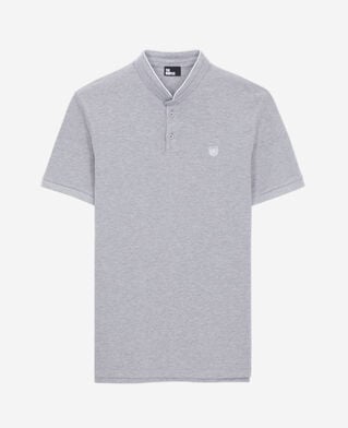 The Kooples H GREY / GREEN grey cotton polo t-shirt