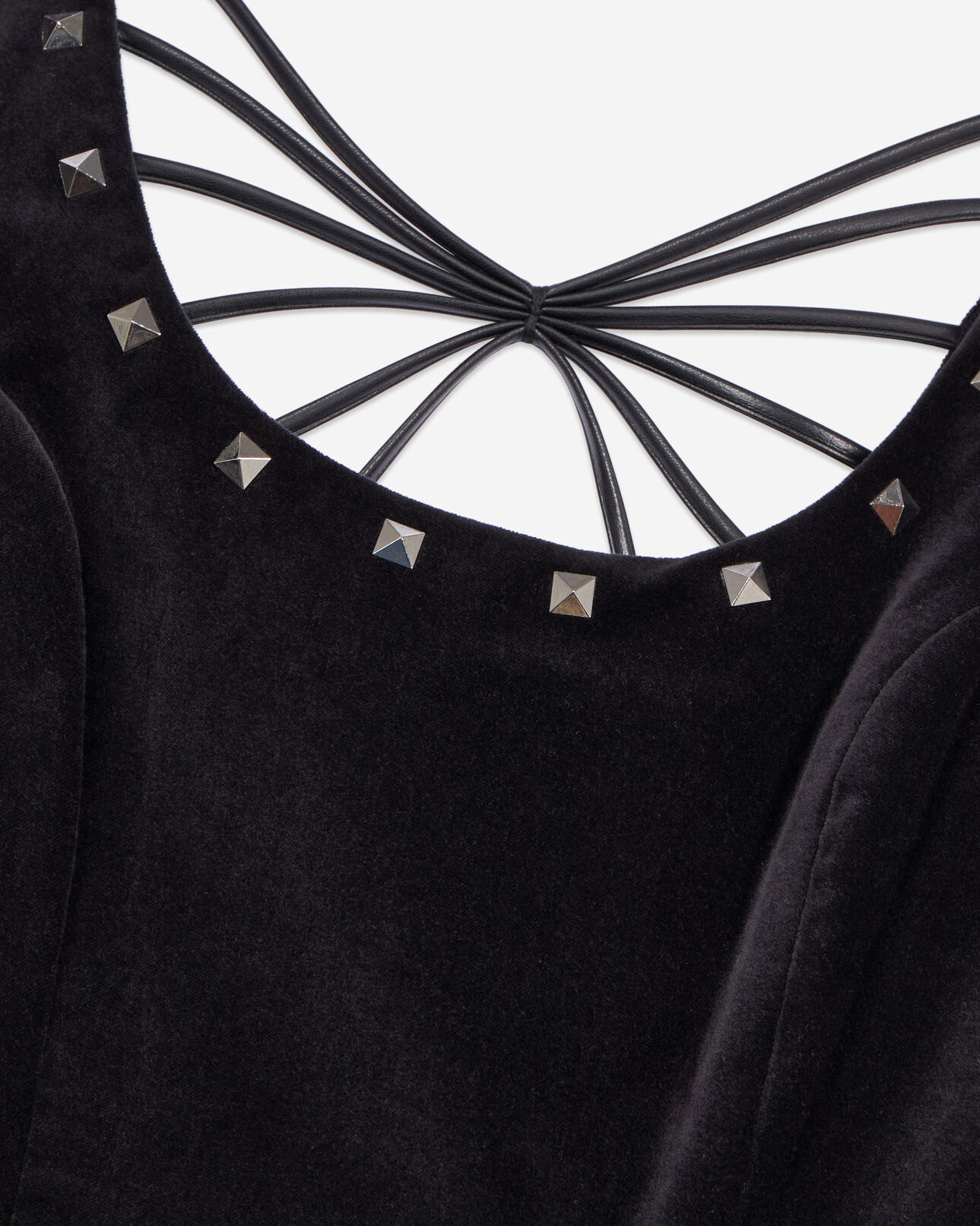 The Kooples WOMEN BLACK short black velvet dress
