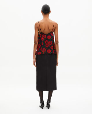 The Kooples WOMEN BLACK - RED red floral print camisole