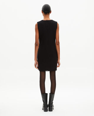 The Kooples DAMEN BLACK kurzes kleid aus schwarzem tweed
