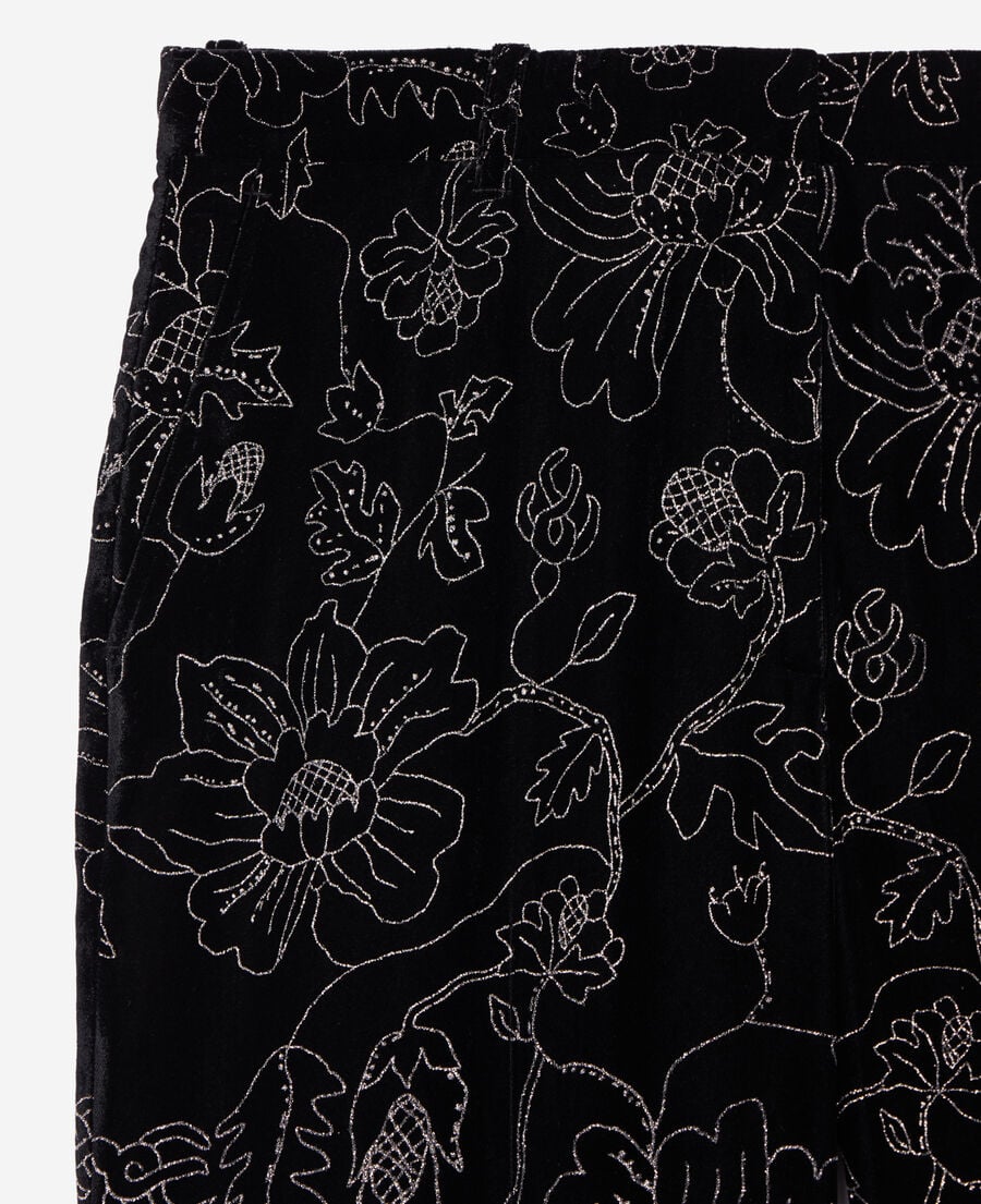 The Kooples DAMEN BLACK schwarze anzughose aus samt