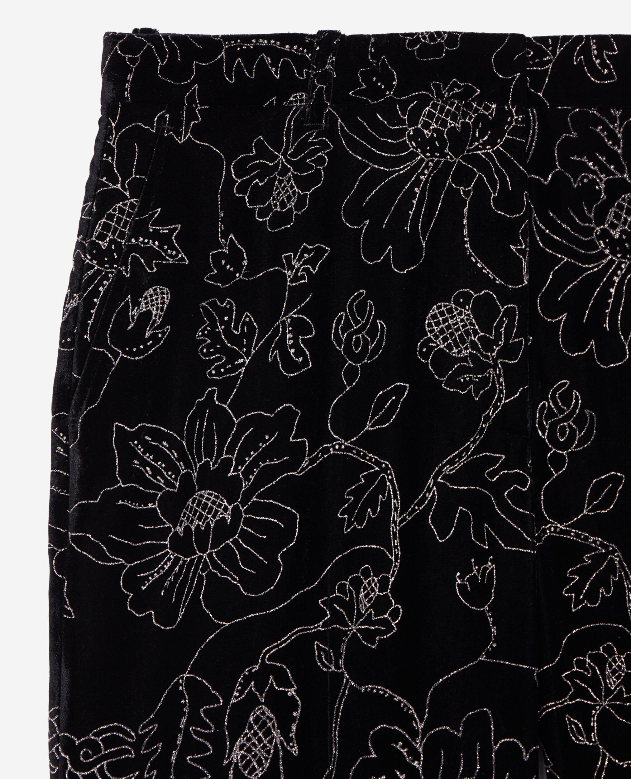 Black velvet suit trousers, BLACK, hi-res image number null