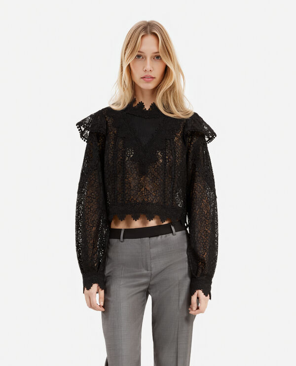 The Kooples F BLACK black lace top