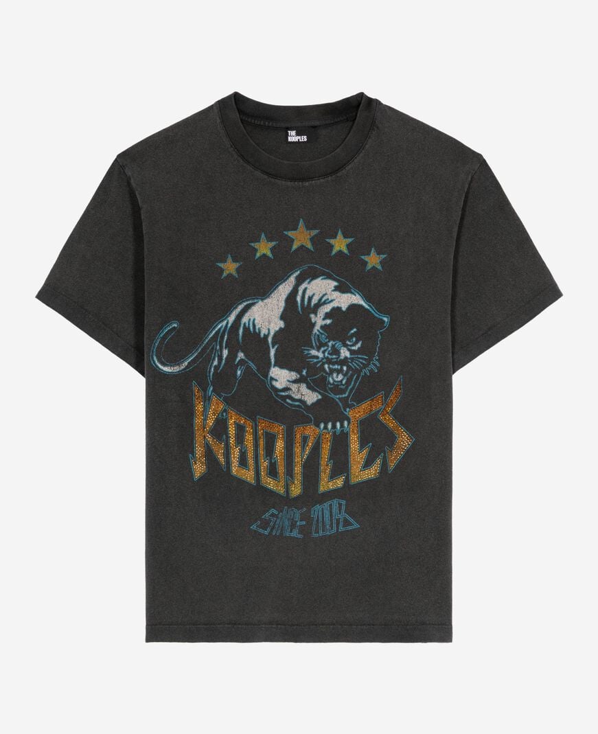 The Kooples FEMME BLACK WASHED t-shirt avec sérigraphie noir délavé