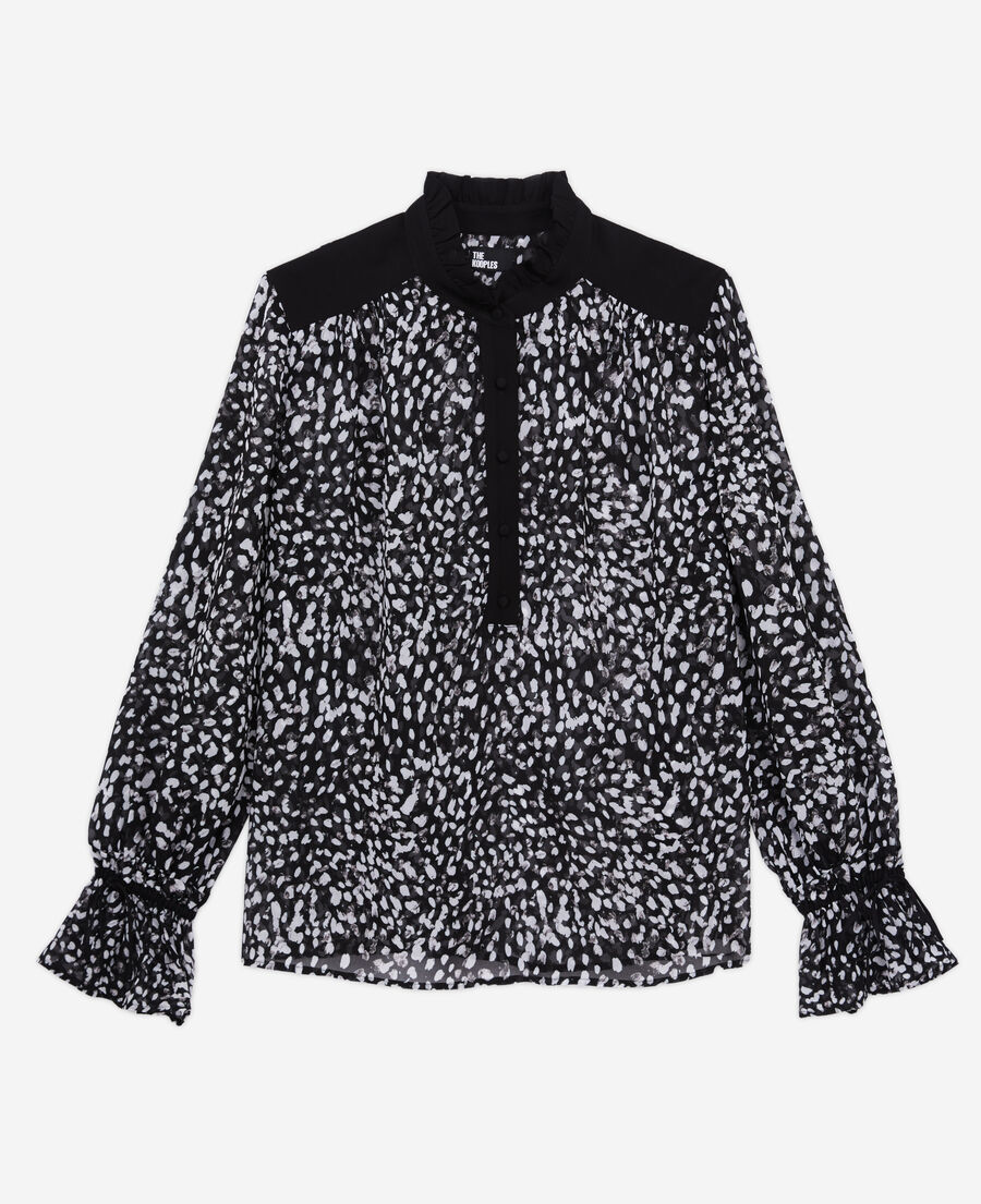 Printed top with contrasting details | The Kooples - US