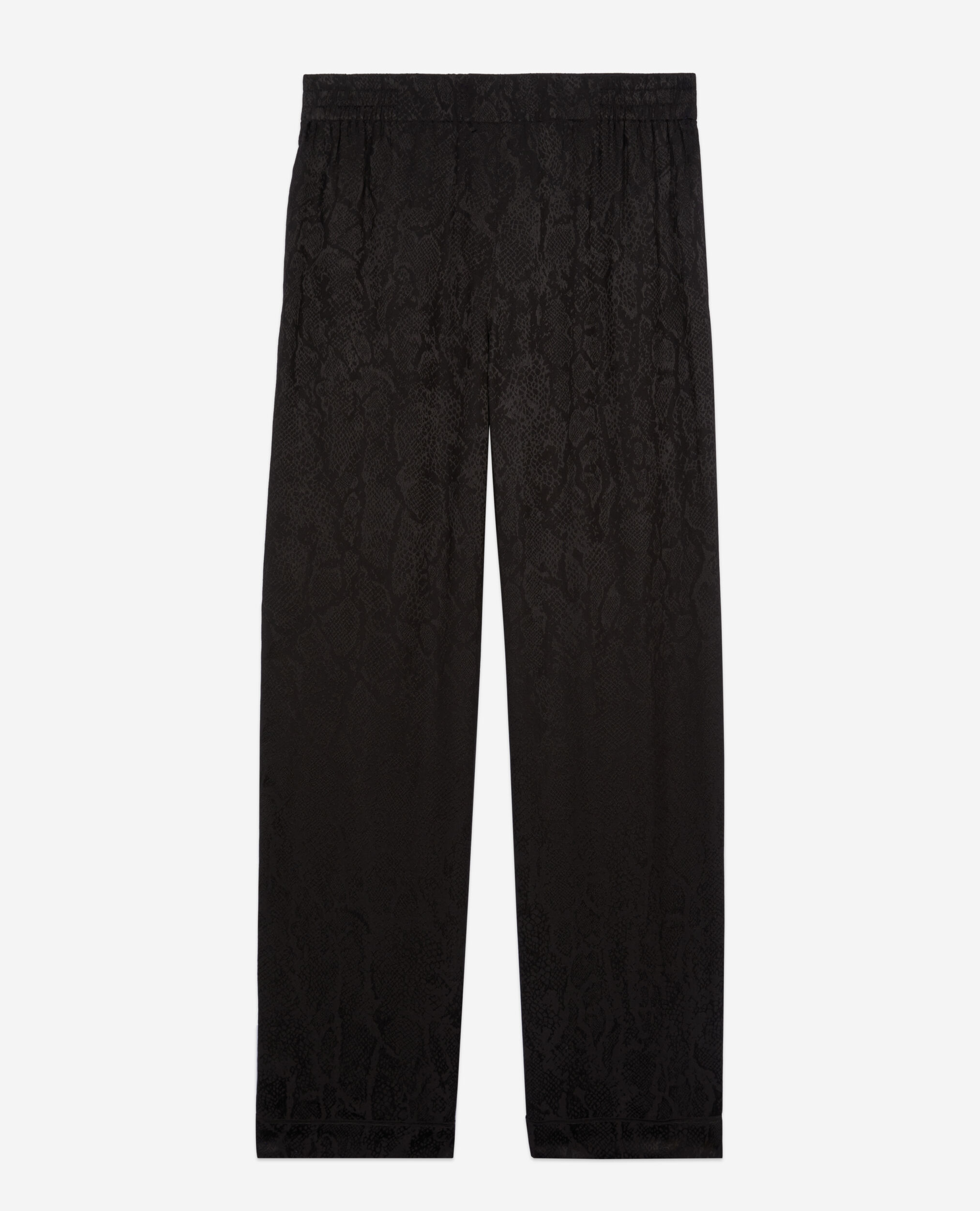 Black snakeskin jacquard trousers, BLACK, hi-res image number null
