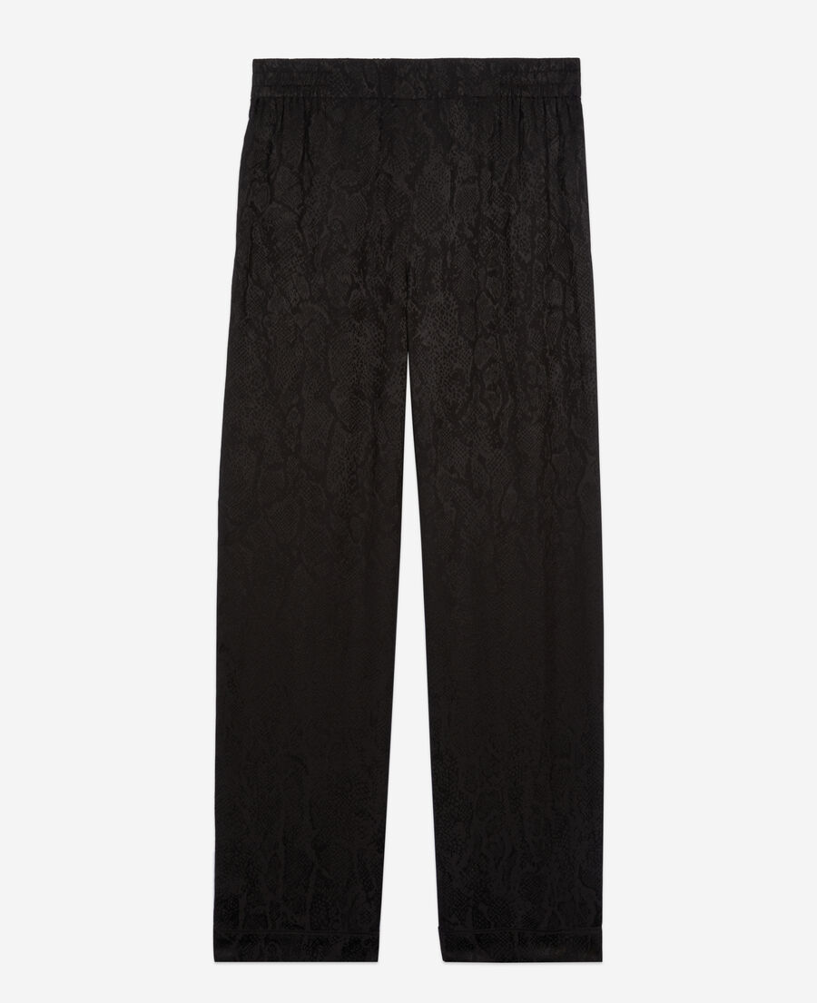 black snakeskin jacquard trousers