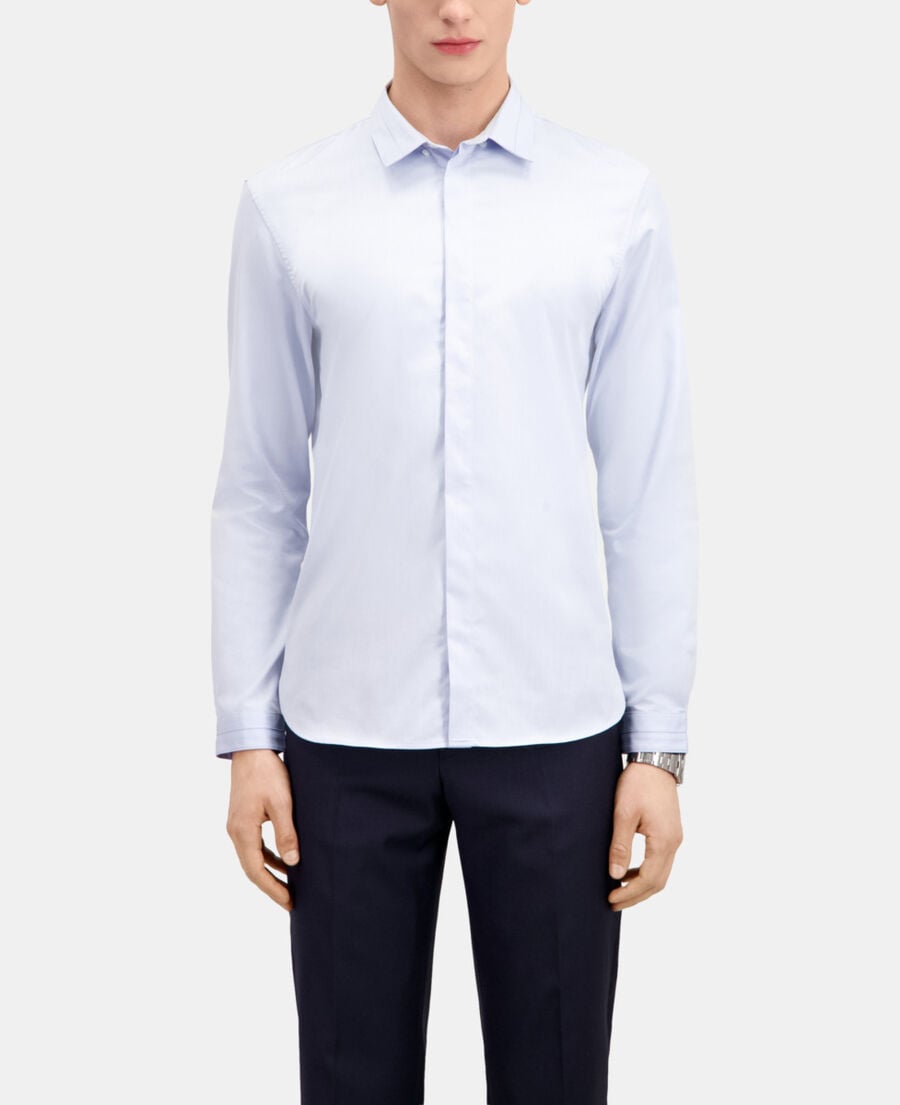 The Kooples HOMME LIGHT BLUE chemise en smart twill bleu ciel